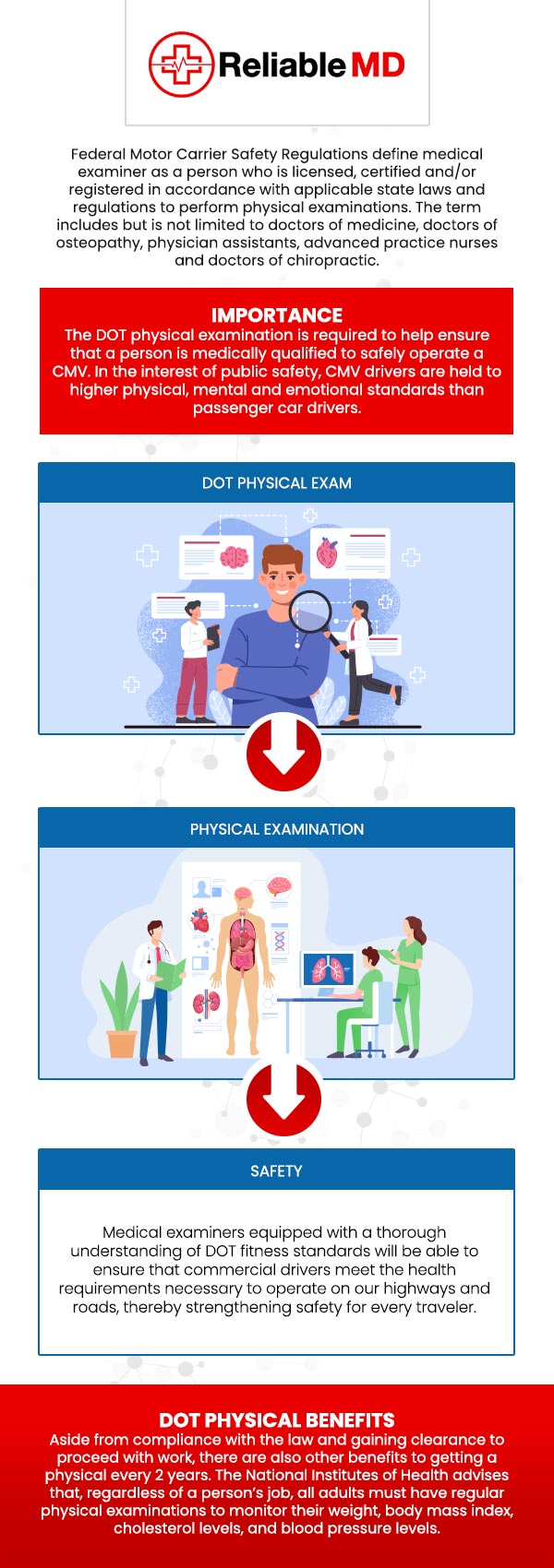 To prepare for a DOT physical, make sure you have all necessary medical records and be prepared to discuss any current health conditions. The point of a DOT physical is to ensure that people who are driving commercial motor vehicles are physically, mentally, and emotionally fit. Reliable MD has gathered information on how to prepare for DOT physicals. For more information, contact us today or book an appointment online. We are conveniently located at 2801 Fruitville Rd Unit 140, Sarasota, FL 34237. To prepare for a DOT physical, make sure you have all necessary medical records and be prepared to discuss any current health conditions. The point of a DOT physical is to ensure that people who are driving commercial motor vehicles are physically, mentally, and emotionally fit. Reliable MD has gathered information on how to prepare for DOT physicals. For more information, contact us today or book an appointment online. We are conveniently located at 2801 Fruitville Rd Unit 140, Sarasota, FL 34237.